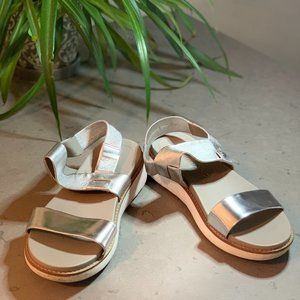 Cole Haan Zerogrand Global Double Band Silver Slingbacks- Women's